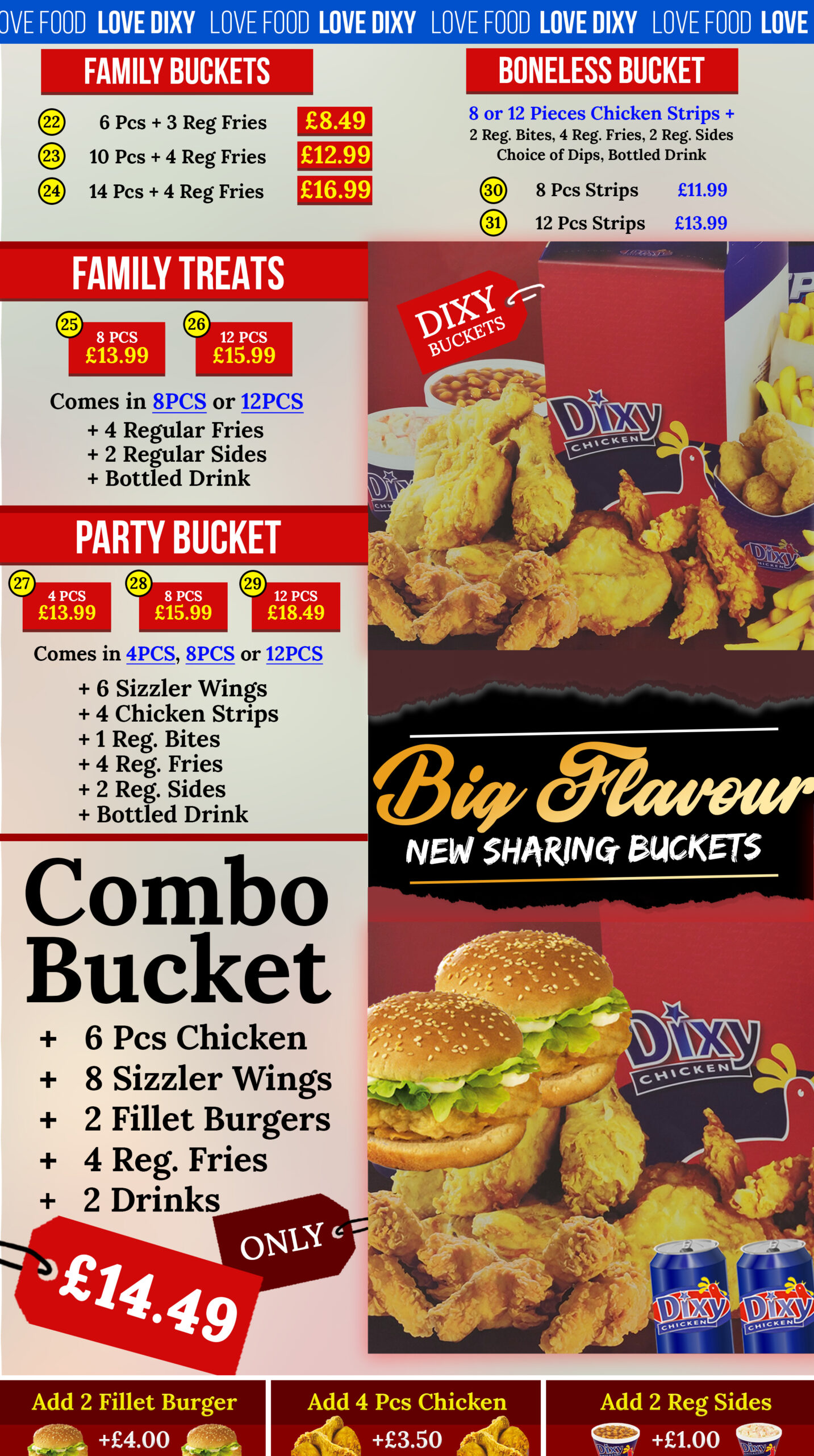 Menu Dixy Chicken